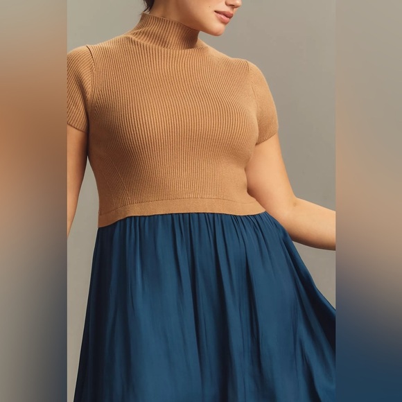 NWT! Anthro The Thea Twofer Sweater Dress: Short-Sleeve Mini Edition - 2X🟤 - Picture 8 of 11